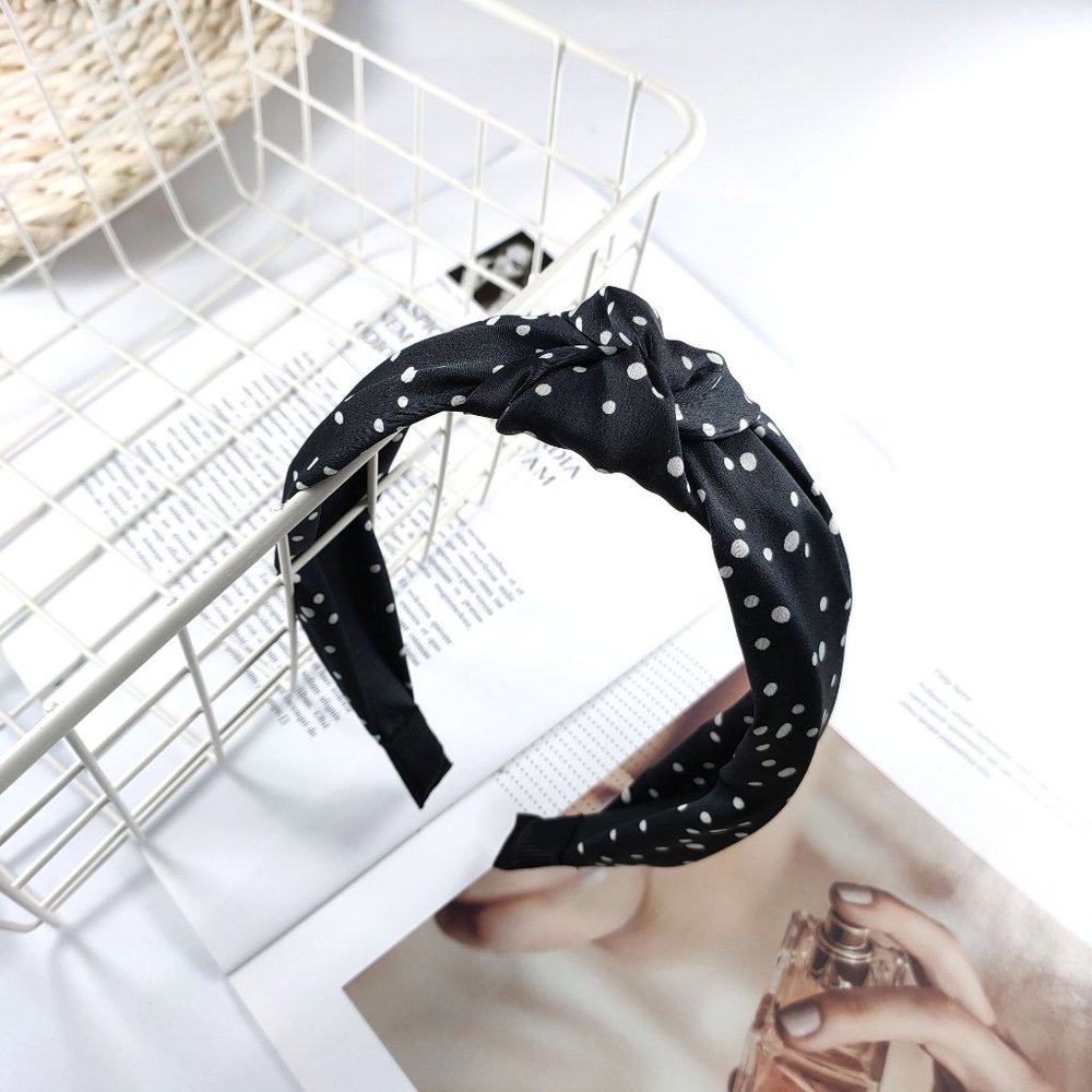 Black Polka Dot headband